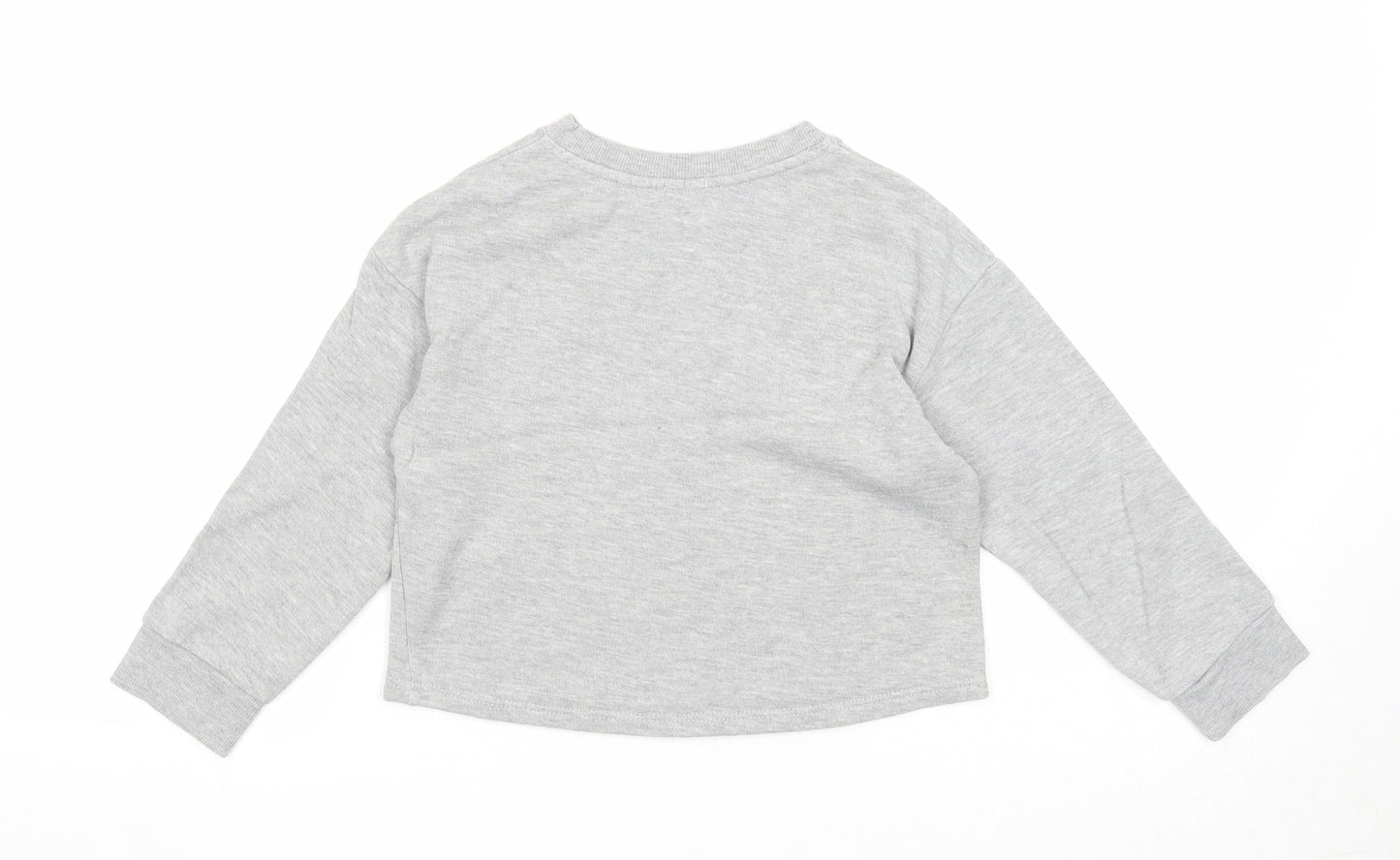 River Island Girls Grey Cotton Pullover Sweatshirt Size 5-6 Years Pullover - Sassy