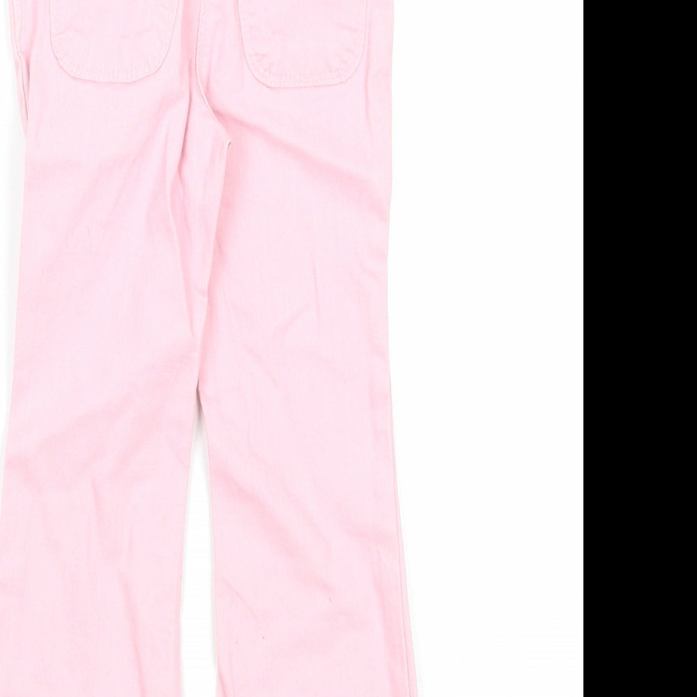 Vertbaudet Girls Pink Cotton Bootcut Jeans Size 3 Years Regular Zip