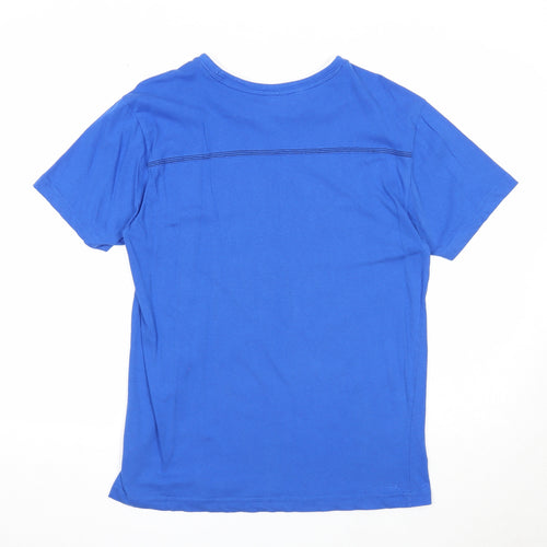 BPC Mens Blue Cotton T-Shirt Size S Round Neck - Reach