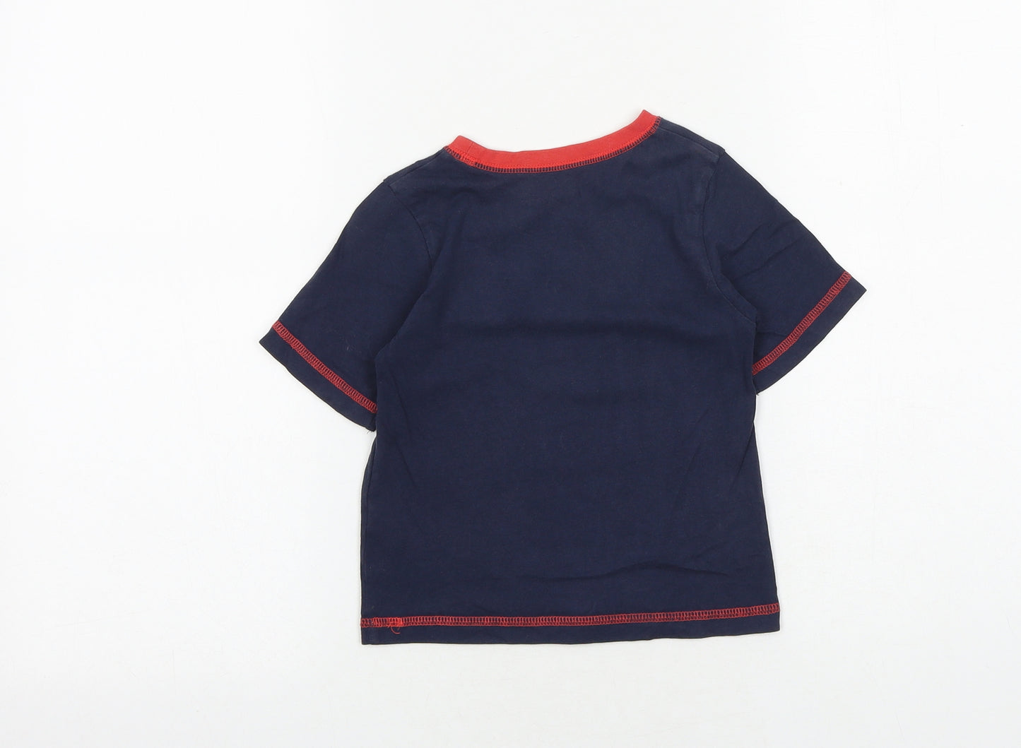 George Boys Blue 100% Cotton Pullover T-Shirt Size 3-4 Years Round Neck Pullover - Football Goal