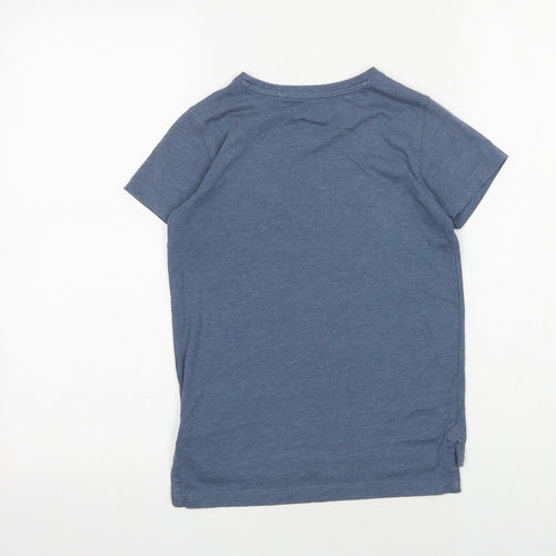 NEXT Boys Blue Cotton Pullover T-Shirt Size 7 Years Round Neck Pullover - Stereo Beats