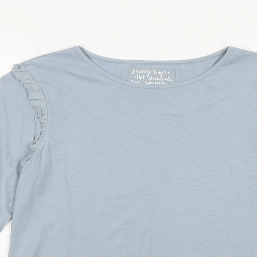 TU Girls Blue 100% Cotton Basic T-Shirt Size 12 Years Round Neck Pullover