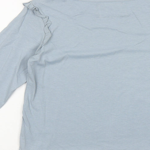 TU Girls Blue 100% Cotton Basic T-Shirt Size 12 Years Round Neck Pullover