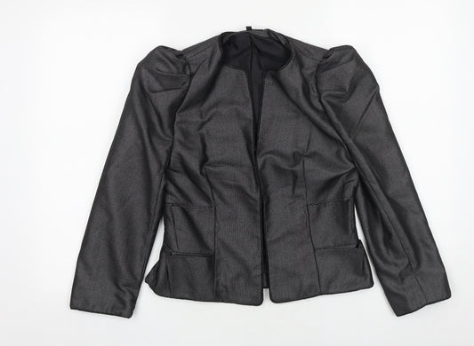 atentif Womens Grey Polyester Jacket Blazer Size 10 - Shoulder Detail