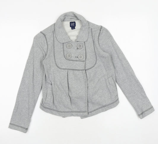 Gap Girls Grey Jacket Size 8-9 Years Button