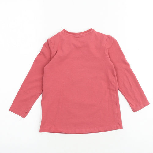 So Cute Girls Pink 100% Cotton Basic T-Shirt Size 2-3 Years Round Neck Snap