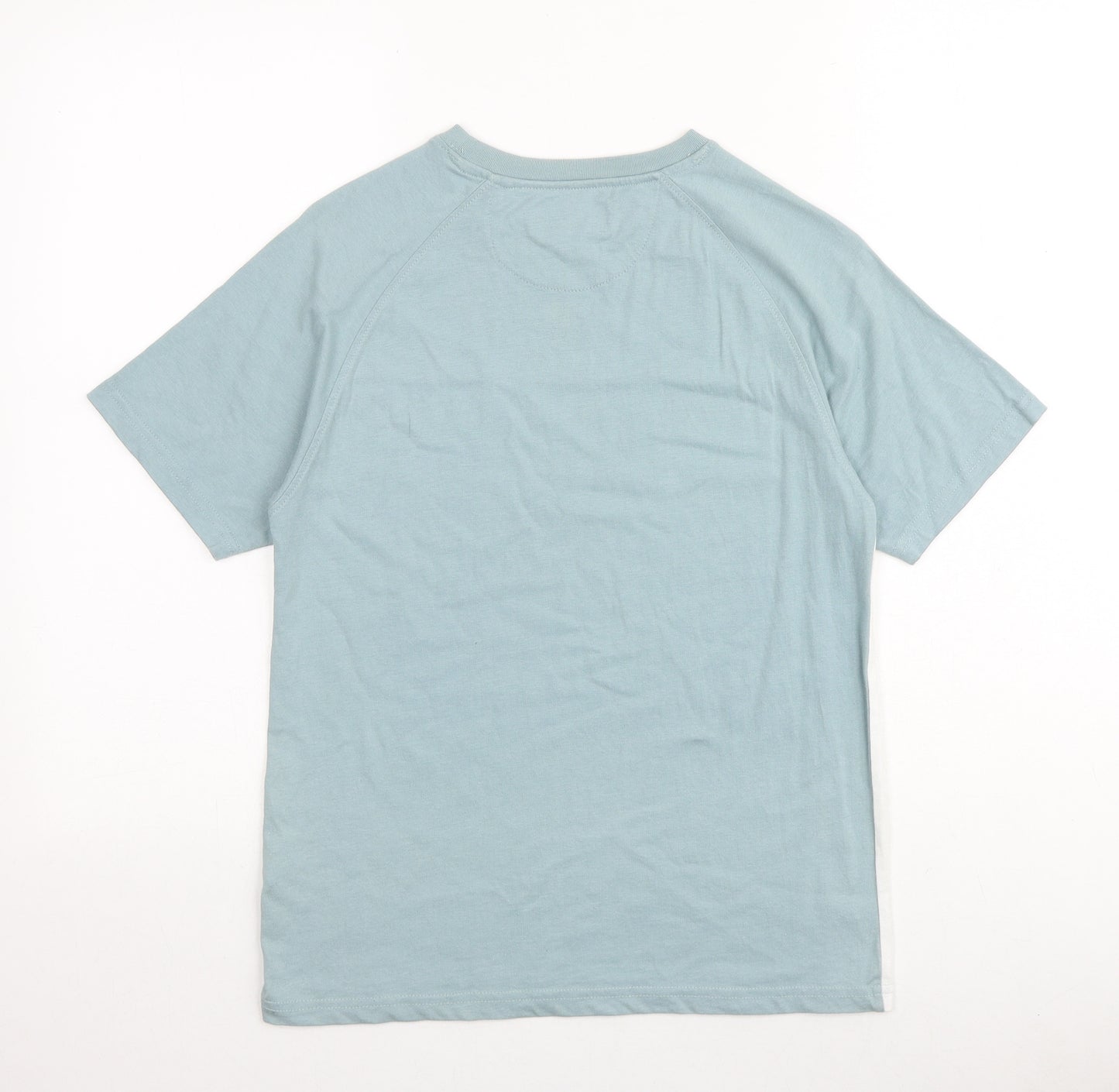McKenzie Boys Blue Colourblock 100% Cotton Pullover T-Shirt Size 12-13 Years Round Neck Pullover