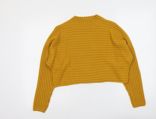 New Look Girls Yellow Round Neck Acrylic Pullover Jumper Size 12-13 Years Pullover