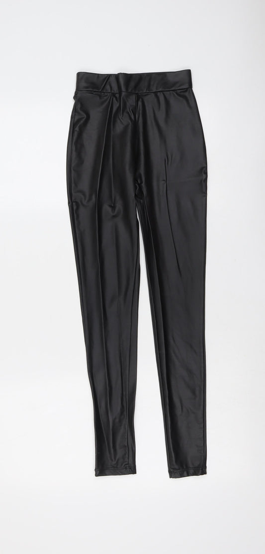 Pull&Bear Womens Black Polyester Chino Leggings Size XS L26 in
