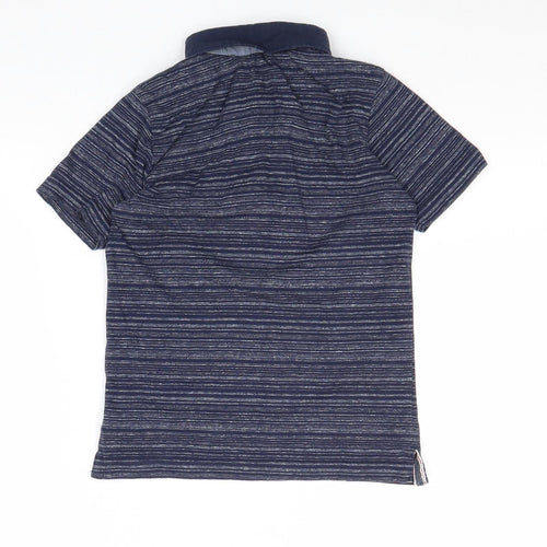 George Boys Blue Striped 100% Cotton Pullover Polo Size 4-5 Years Collared Button