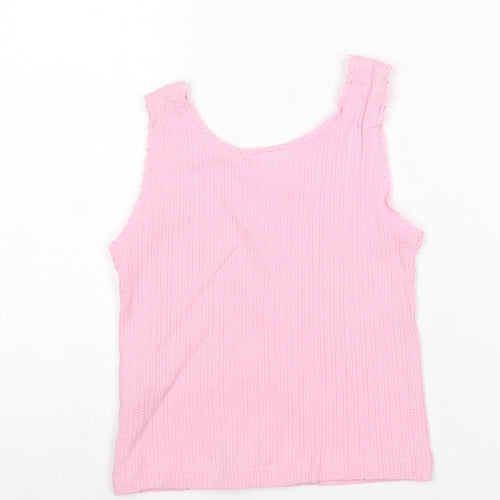 H&M Girls Pink 100% Cotton Basic Tank Size 9 Years Round Neck Pullover