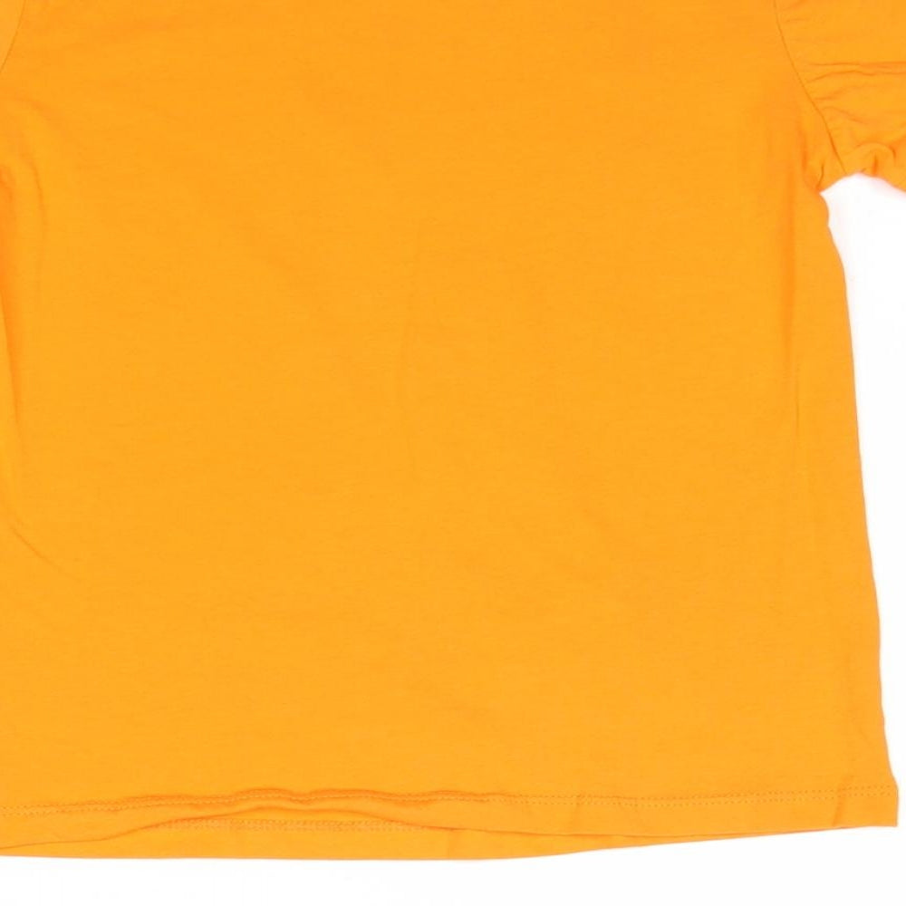 Palomino Boys Orange 100% Cotton Pullover T-Shirt Size 7 Years Round Neck Pullover - Digger
