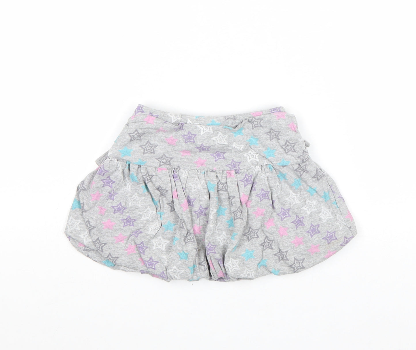Matalan Girls Grey Geometric Viscose Mini Skirt Size 4-5 Years Regular Pull On - Star Pattern