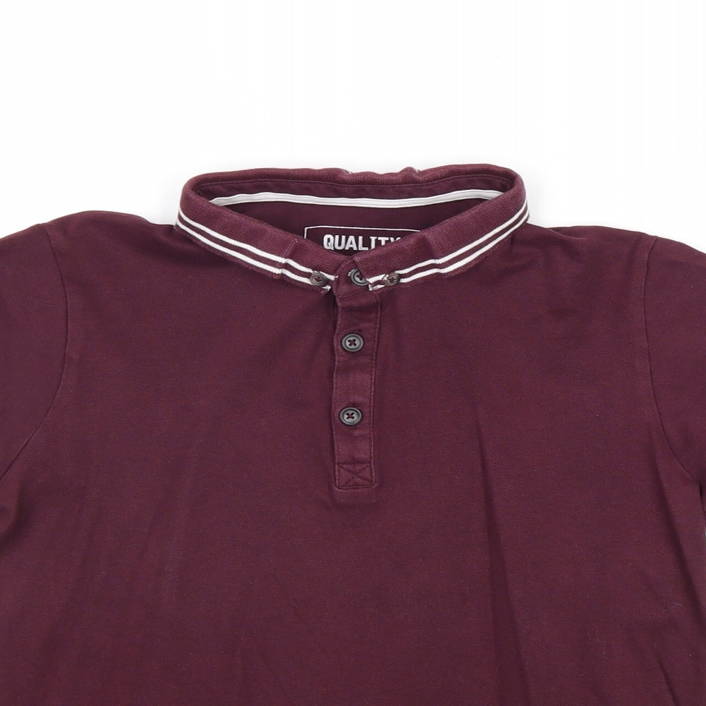 Matalan Boys Purple Cotton Pullover Polo Size 10 Years Collared Button
