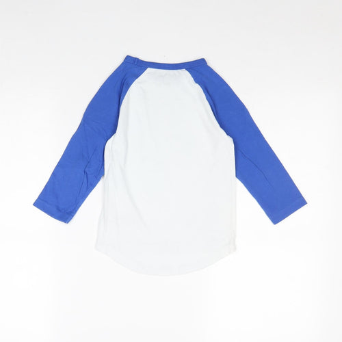NEXT Boys White Colourblock 100% Cotton Pullover T-Shirt Size 2-3 Years Round Neck Pullover
