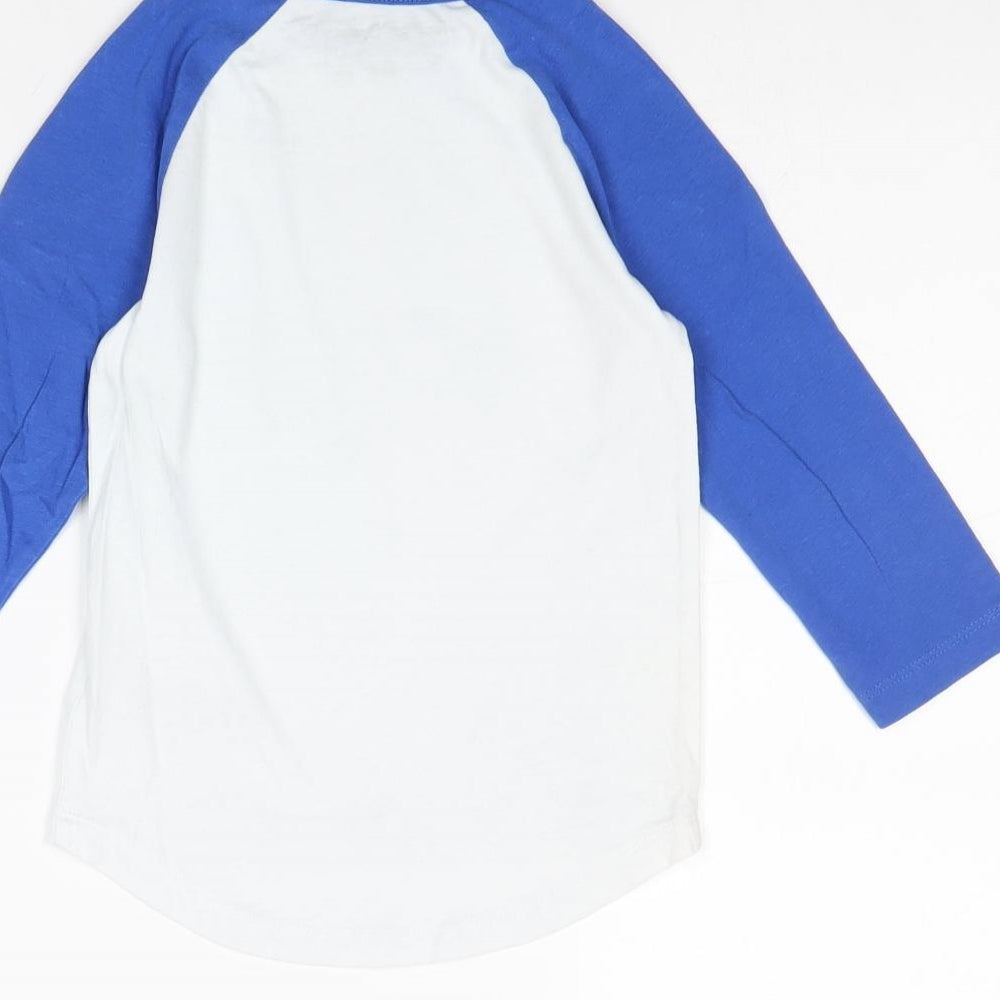 NEXT Boys White Colourblock 100% Cotton Pullover T-Shirt Size 2-3 Years Round Neck Pullover