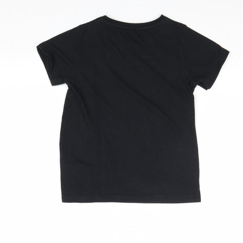 Primark Boys Black 100% Cotton Pullover T-Shirt Size 5-6 Years Round Neck Pullover - Dinosaur