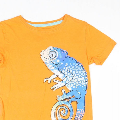 Urban Boys Orange 100% Cotton Basic T-Shirt Size 3-4 Years Round Neck Pullover - Chameleon