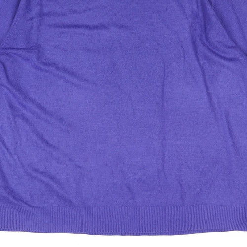 UrbanSpirit Mens Purple V-Neck Acrylic Pullover Jumper Size M Long Sleeve