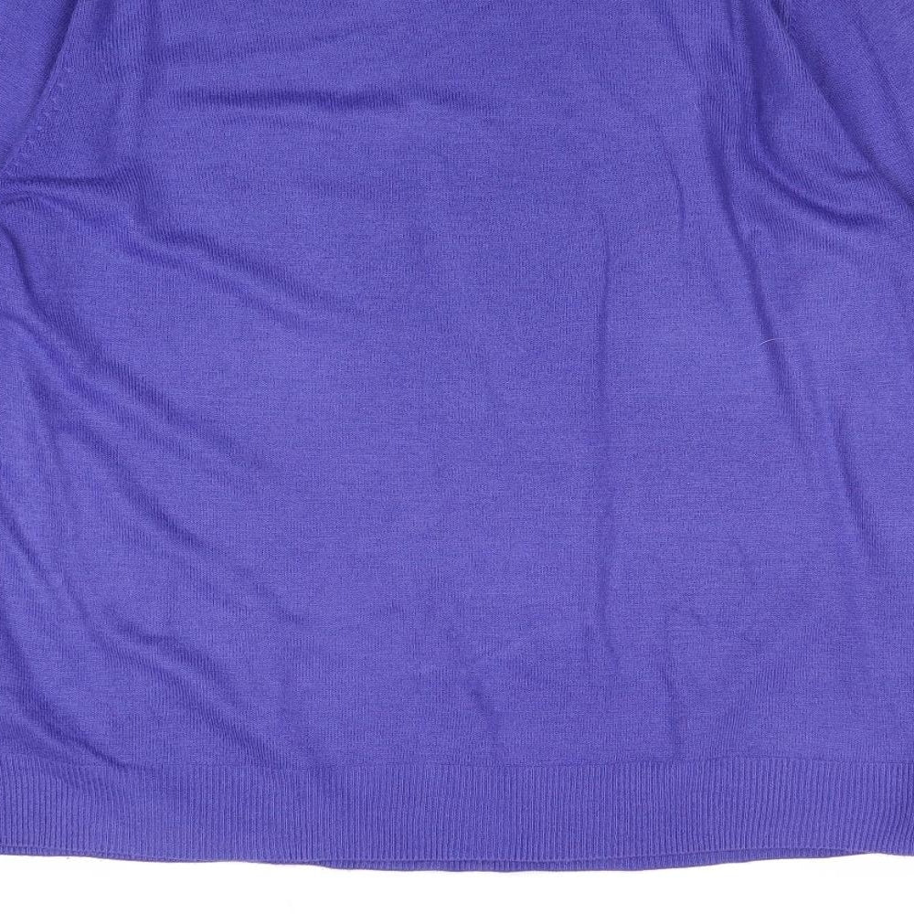 UrbanSpirit Mens Purple V-Neck Acrylic Pullover Jumper Size M Long Sleeve
