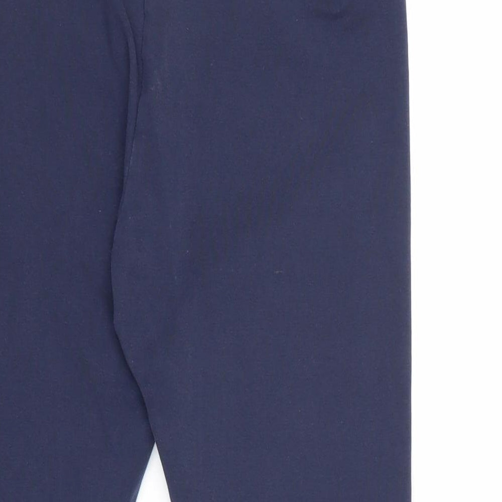 Very Womens Blue Cotton Capri Leggings Size 12