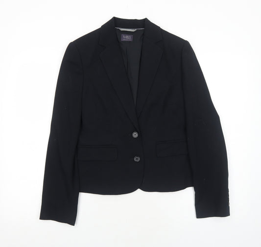 Marks and Spencer Womens Black Polyester Jacket Suit Jacket Size 10