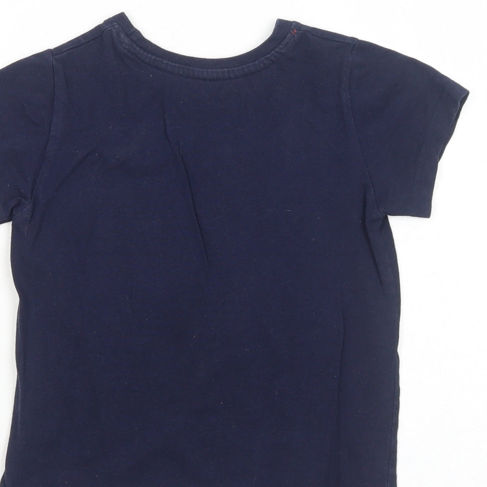 Primark Boys Blue Cotton Pullover T-Shirt Size 3-4 Years Round Neck Pullover - Super Hero Dad