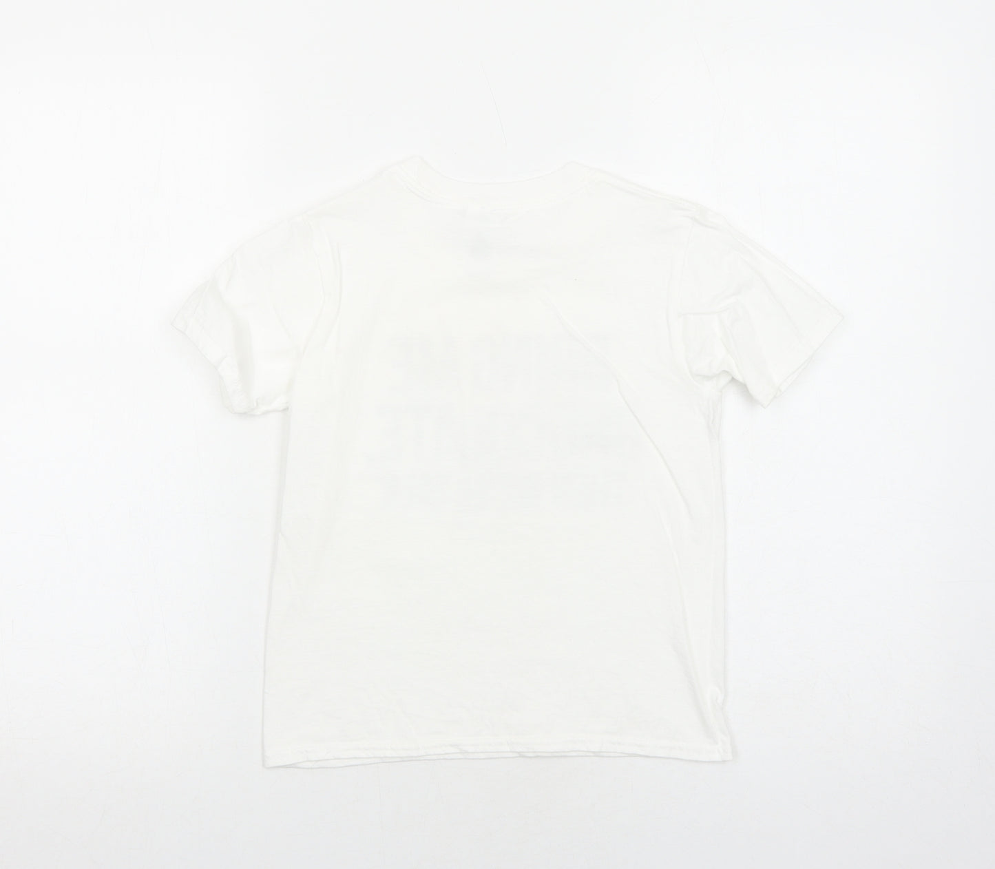 Gildan Boys White Cotton Pullover T-Shirt Size 7-8 Years Round Neck Pullover - Bring Me Chocolate