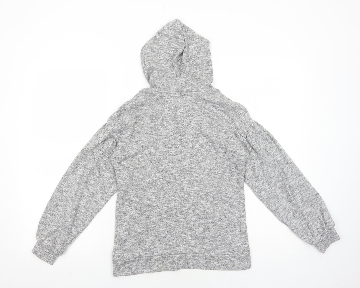 River Island Girls Grey Geometric Viscose Pullover Hoodie Size 9-10 Years Pullover