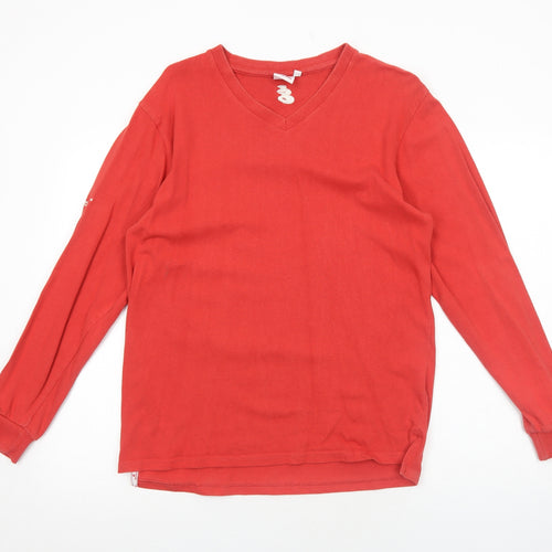 Sensatori Mens Red Cotton Pullover Sweatshirt Size L
