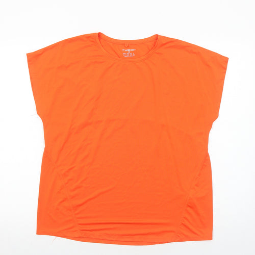 Primark Womens Orange Polyester Basic T-Shirt Size M Round Neck Pullover