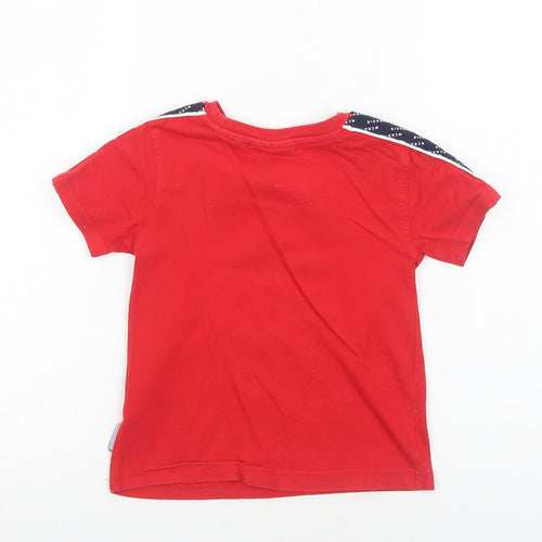 McKenzie Boys Red Cotton Pullover T-Shirt Size 3-4 Years Round Neck Pullover