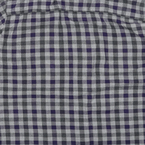 Matalan Mens Grey Geometric Cotton Button-Up Size XL Collared Button