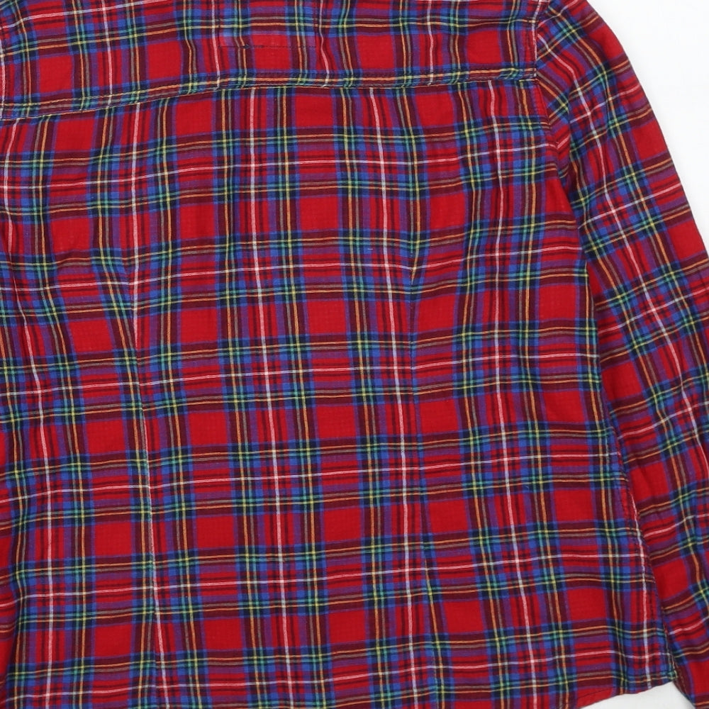 Abercrombie & Fitch Mens Red Plaid Cotton Button-Up Size M Collared Button