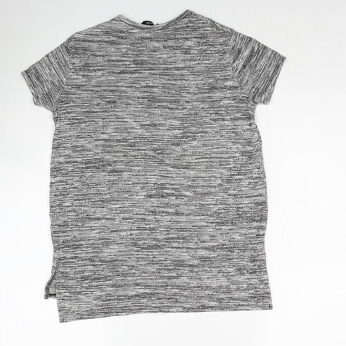 George Girls Grey Geometric Polyester Basic T-Shirt Size 9-10 Years Round Neck Pullover - Love Is Priceless