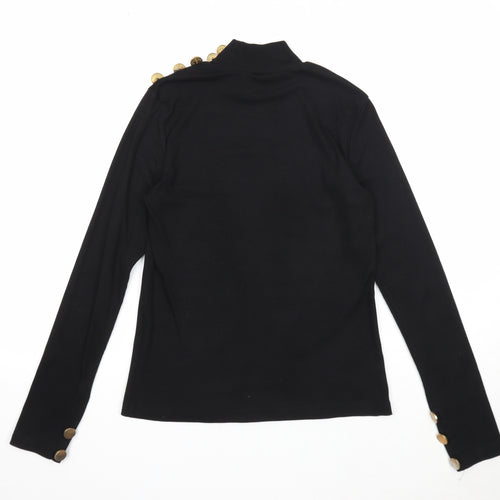 SheIn Womens Black High Neck Polyester Pullover Jumper Size M