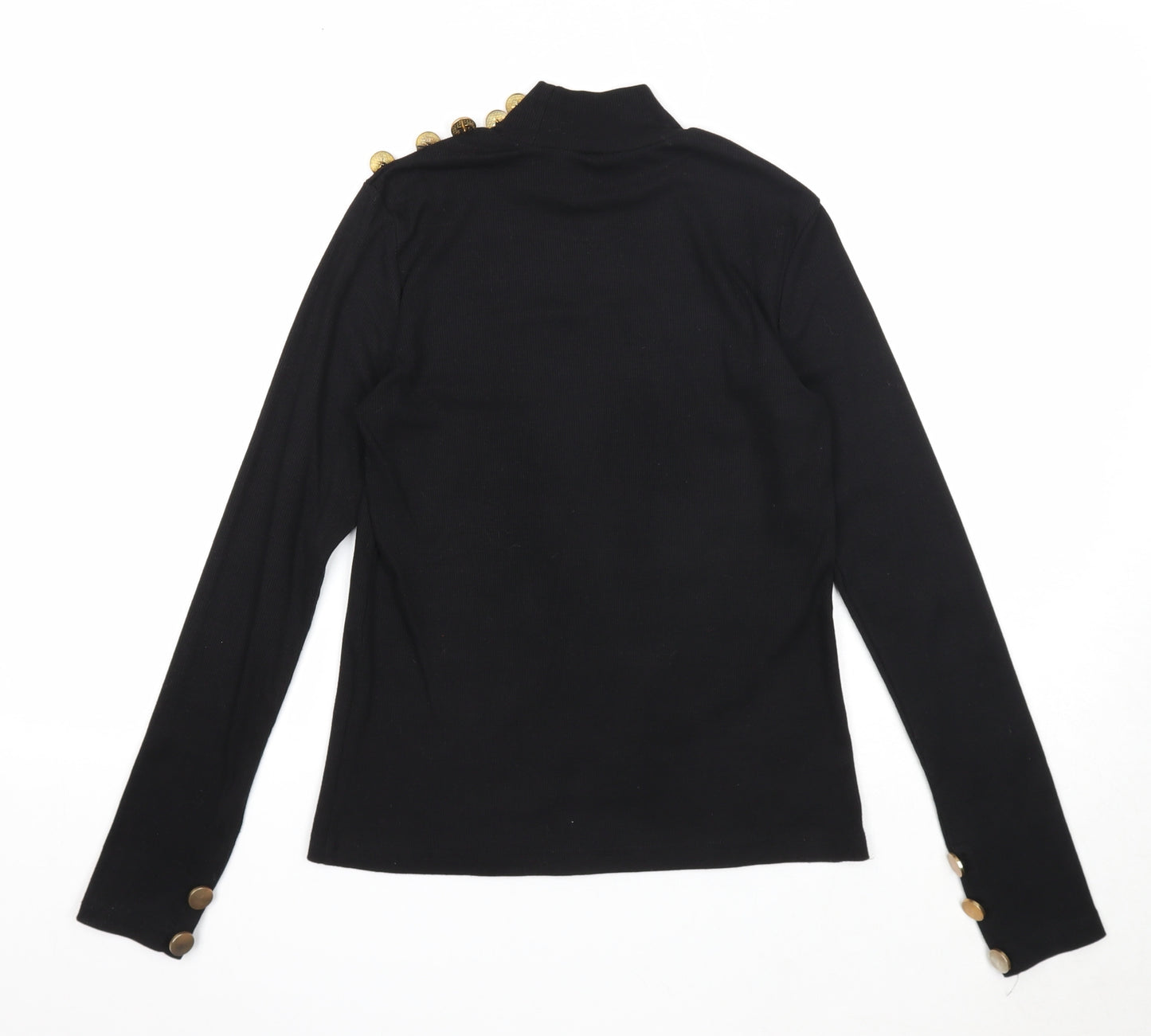 SheIn Womens Black High Neck Polyester Pullover Jumper Size M