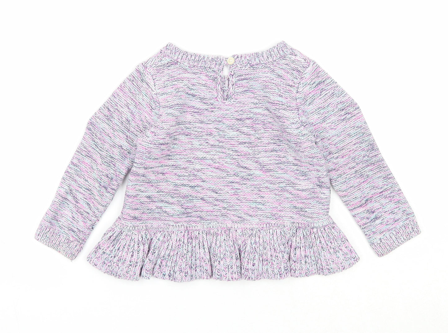 Gap Girls Multicoloured Geometric Cotton Pullover Jumper Size 12-18 Months Button