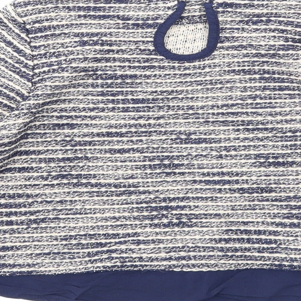 Dunnes Stores Girls Blue Round Neck Cotton Pullover Jumper Size 5 Years Button
