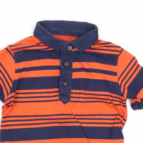 George Boys Blue Striped Cotton Pullover Polo Size 4-5 Years Collared Button