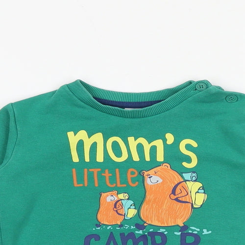 LC Waikiki Baby Green Cotton Pullover Jumper Size 12-18 Months Button - Mom's Little Camper