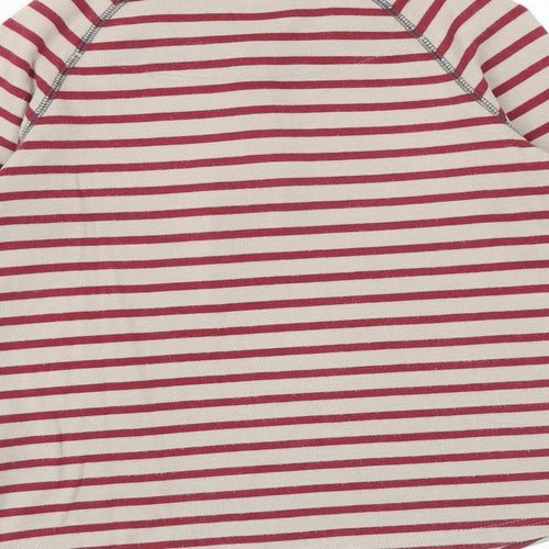 John Lewis Boys Red Striped 100% Cotton Basic T-Shirt Size 9 Years Round Neck Pullover