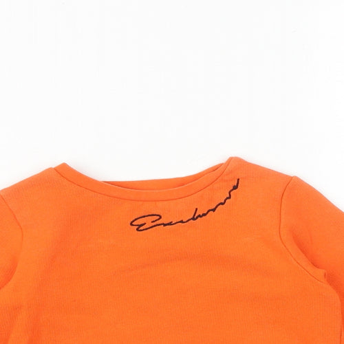 River Island Boys Orange Cotton Pullover Sweatshirt Size 2-3 Years Pullover
