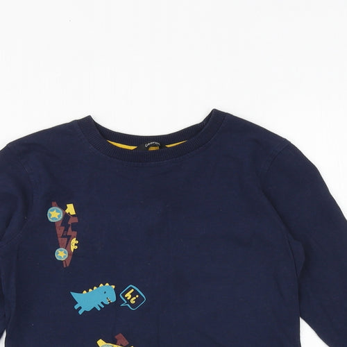 George Boys Blue 100% Cotton Basic T-Shirt Size 5-6 Years Round Neck Pullover - Race Car
