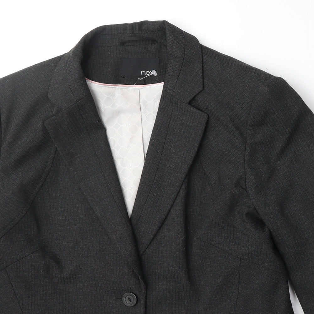 NEXT Womens Grey Polyester Jacket Suit Jacket Size 12