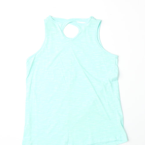 Souluxe Girls Blue Polyester Basic Tank Size 12-13 Years Round Neck Pullover