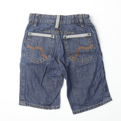 Ted Baker Boys Blue 100% Cotton Bermuda Shorts Size 4-5 Years Regular Zip