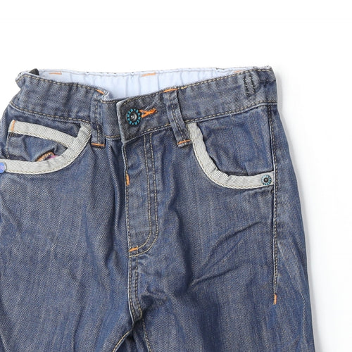 Ted Baker Boys Blue 100% Cotton Bermuda Shorts Size 4-5 Years Regular Zip
