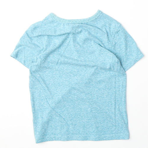 George Boys Blue Cotton Basic T-Shirt Size 6-7 Years Round Neck Pullover - Dinosaur
