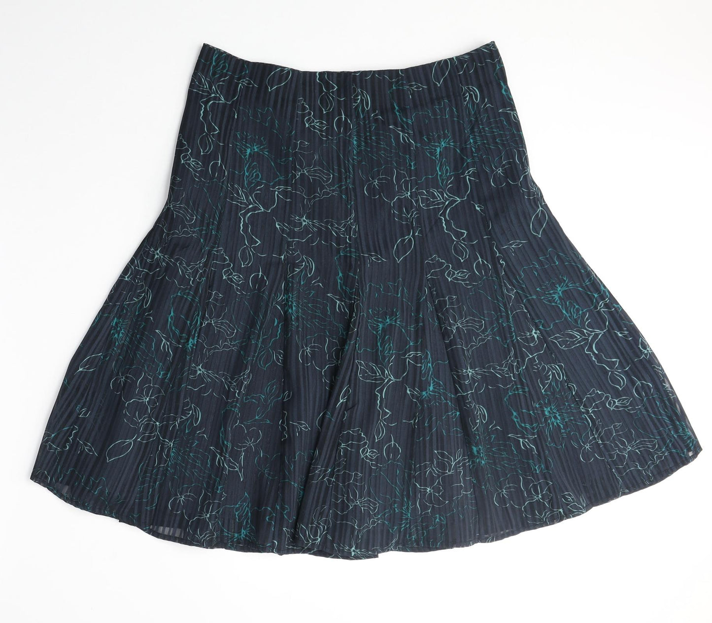 b.young Womens Black Geometric Polyester Swing Skirt Size M Zip